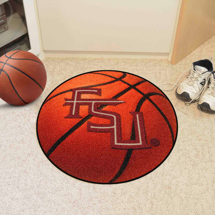 27" Florida State University Seminoles Orange Basketball Style Round Mat