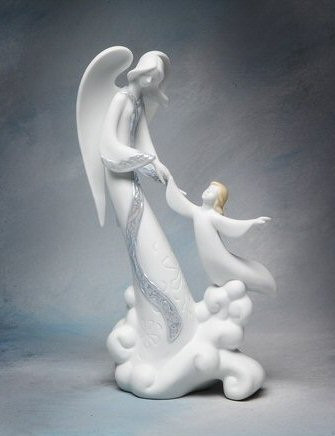 Flying Angel Porcelain Figurine Sculpture