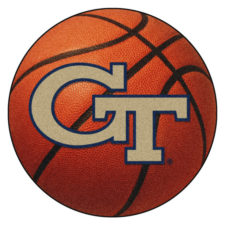 27" Georgia Tech GT Logo Orange Basketball Style Round Mat