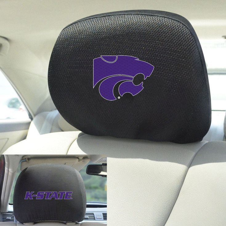 Kansas State University Car Headrest Cover, Set of 2