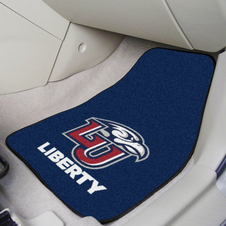 Liberty University Blue Carpet Car Mat, Set of 2