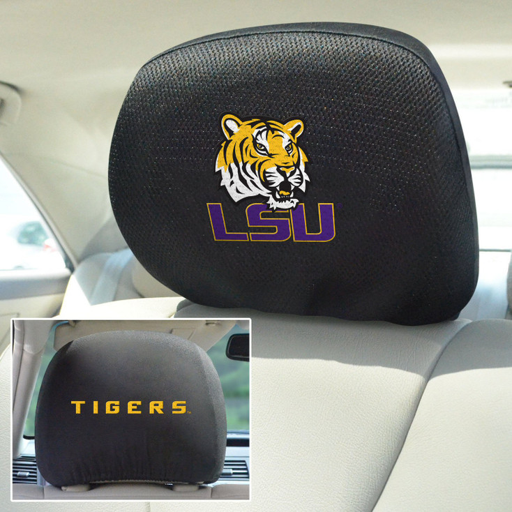 Louisiana State University Car Headrest Cover, Set of 2