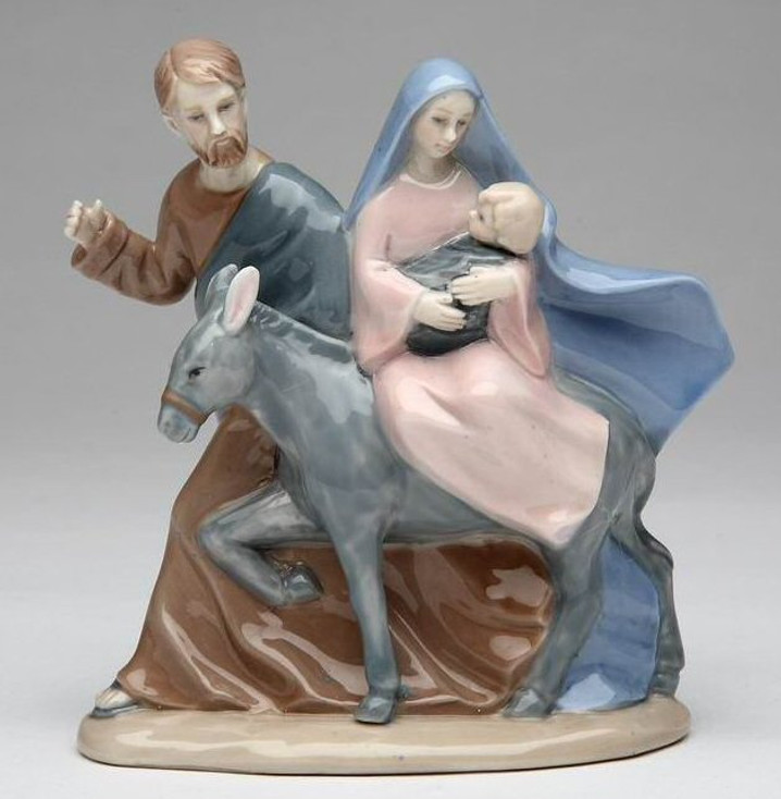 The Holy Family's Journey Porcelain Sculpture