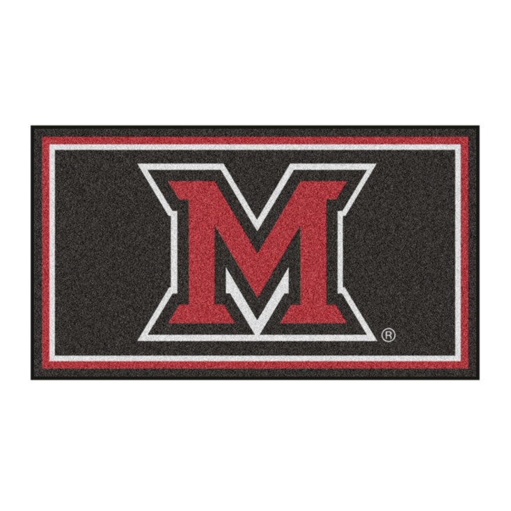 3' x 5' Miami University (OH) Black Rectangle Rug