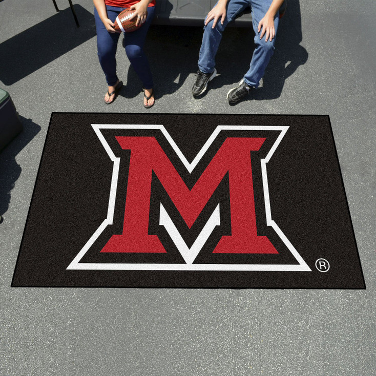 59.5" x 94.5" Miami University (OH) Black Rectangle Ulti Mat