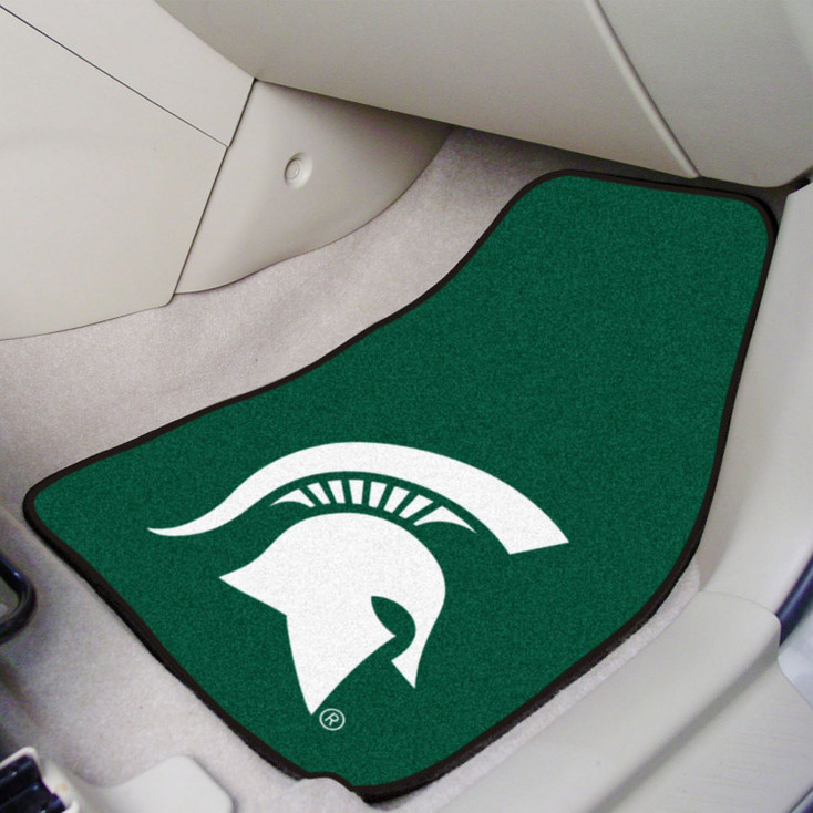 Michigan State University Green Carpet Car Mat, Set of 2