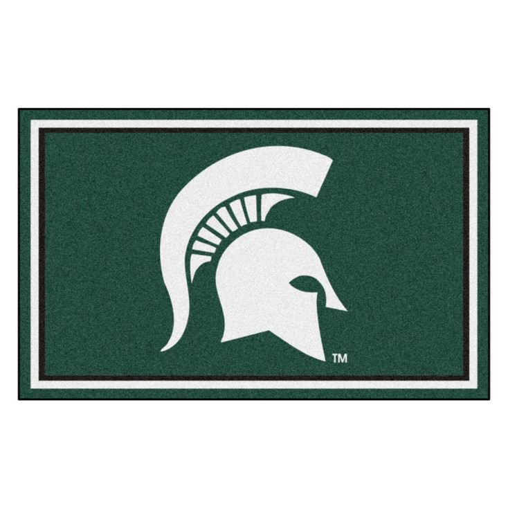 4' x 6' Michigan State University Green Rectangle Rug