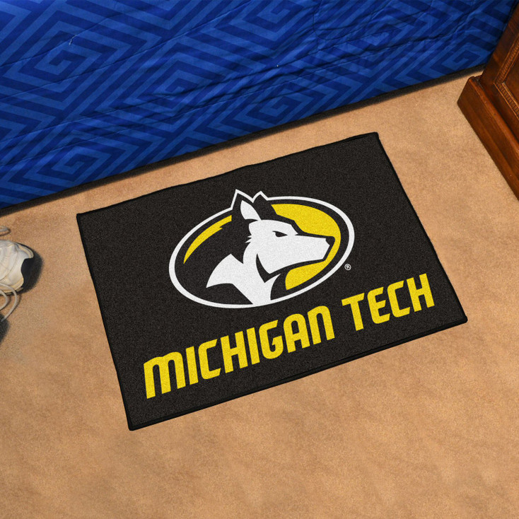 19" x 30" Michigan Tech University Black Rectangle Starter Mat