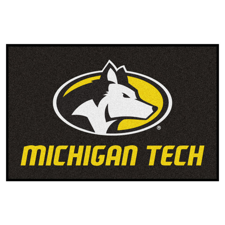 19" x 30" Michigan Tech University Black Rectangle Starter Mat