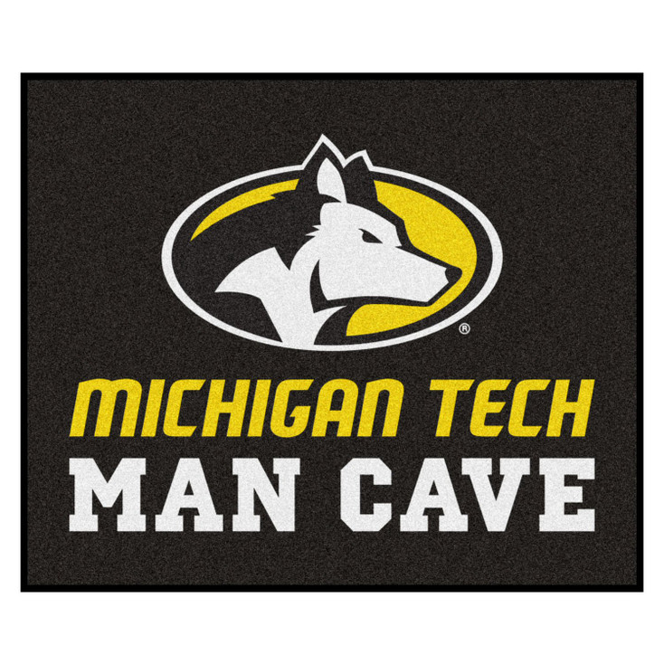 59.5" x 71" Michigan Tech University Man Cave Tailgater Black Rectangle Mat