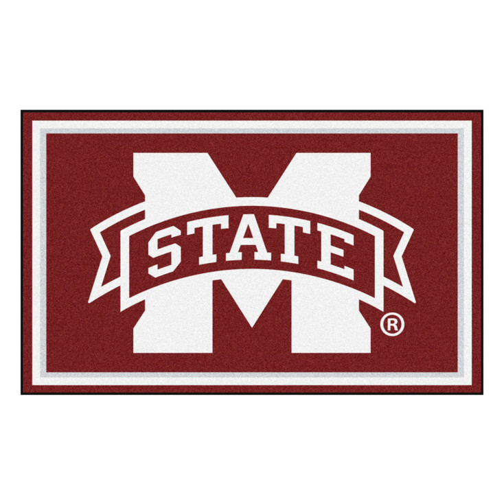 4' x 6' Mississippi State University Maroon Rectangle Rug