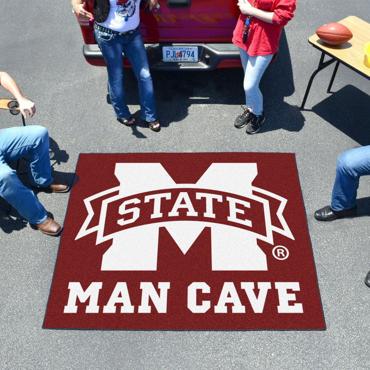 59.5" x 71" Mississippi State University Man Cave Tailgater Maroon Rectangle Mat