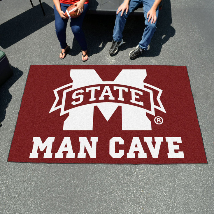 59.5" x 94.5" Mississippi State University Man Cave Maroon Rectangle Ulti Mat