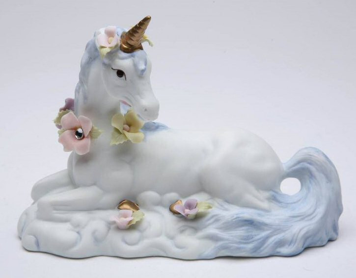Sitting Unicorn Porcelain Sculpture