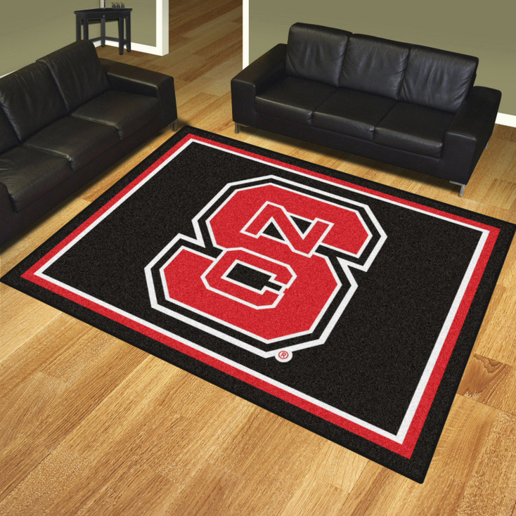 8' x 10' North Carolina State University Black Rectangle Rug