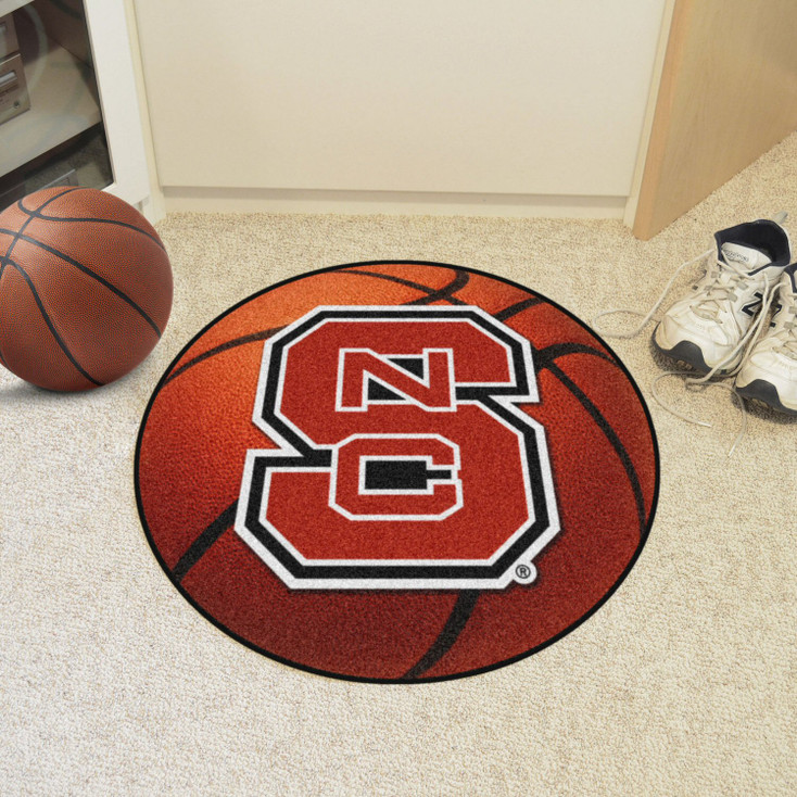 27" North Carolina State University Orange Basketball Style Round Mat