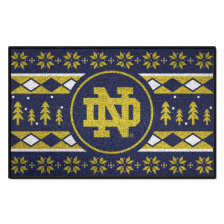 19" x 30" Notre Dame Holiday Sweater Navy Blue Rectangle Starter Mat
