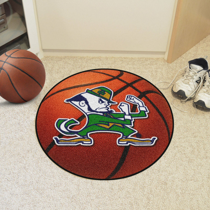 27" Notre Dame Fighting Irish Logo Orange Basketball Style Round Mat
