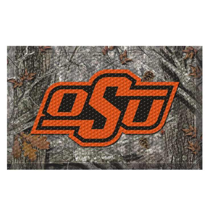 19" x 30" Oklahoma State University Rectangle Camo Scraper Mat - "OSU" Logo