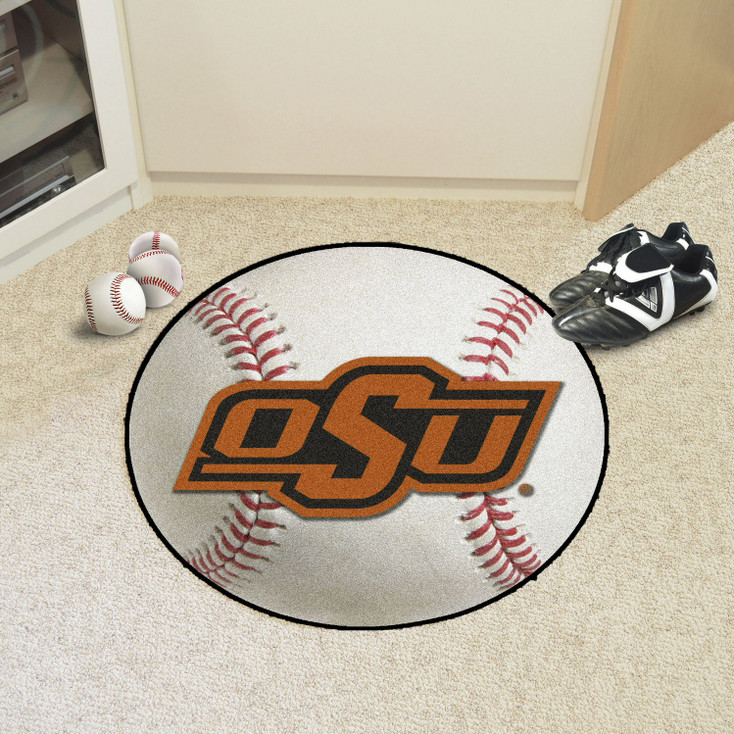 27" Oklahoma State University Baseball Style Round Mat