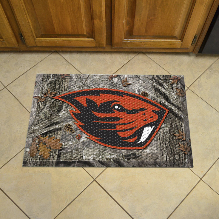 19" x 30" Oregon State University Rectangle Camo Scraper Mat - "Beaver" Logo