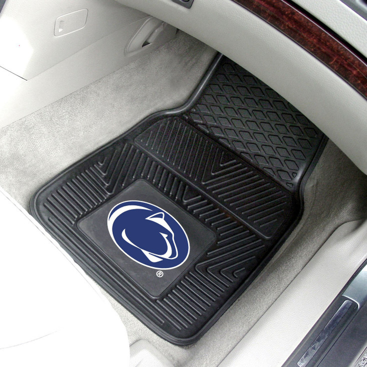 Penn State Heavy Duty Vinyl Front Black Car Mat, Set of 2