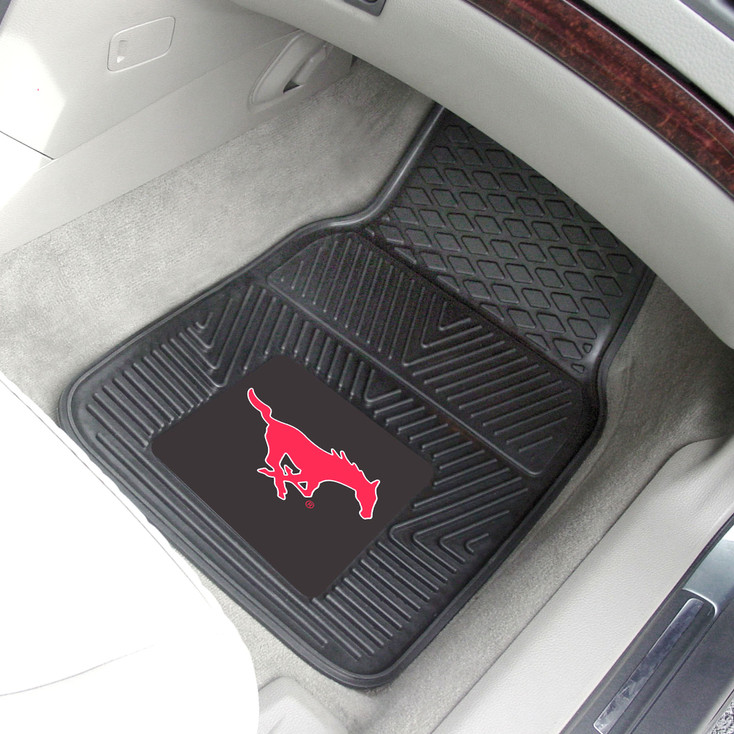 Southern Methodist University Heavy Duty Vinyl Front Black Car Mat, Set of 2