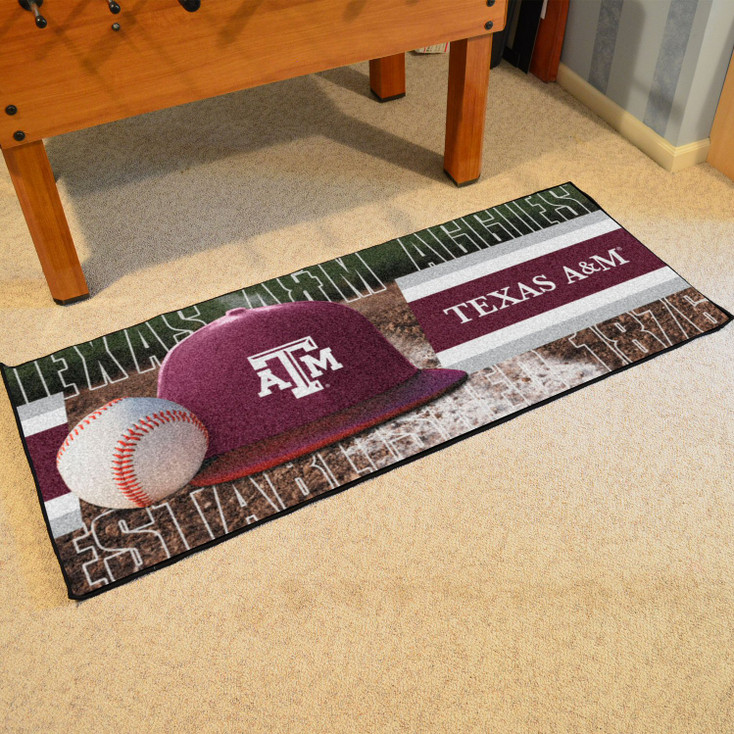 30" x 72" Texas A&M Baseball Style Rectangle Runner Mat