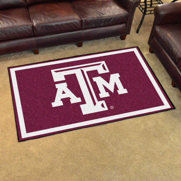 4' x 6' Texas A&M University Maroon Rectangle Rug