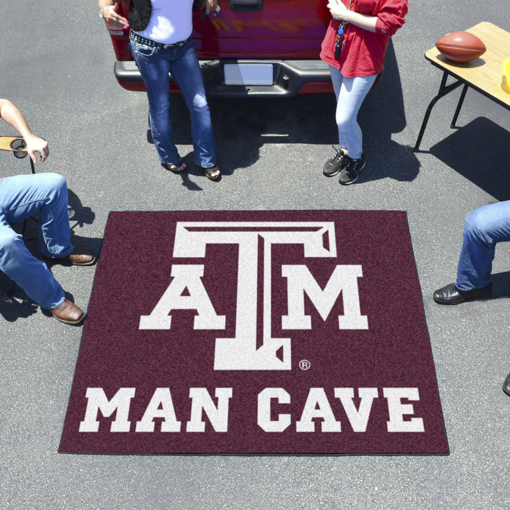 59.5" x 71" Texas A&M University Man Cave Tailgater Maroon Rectangle Mat