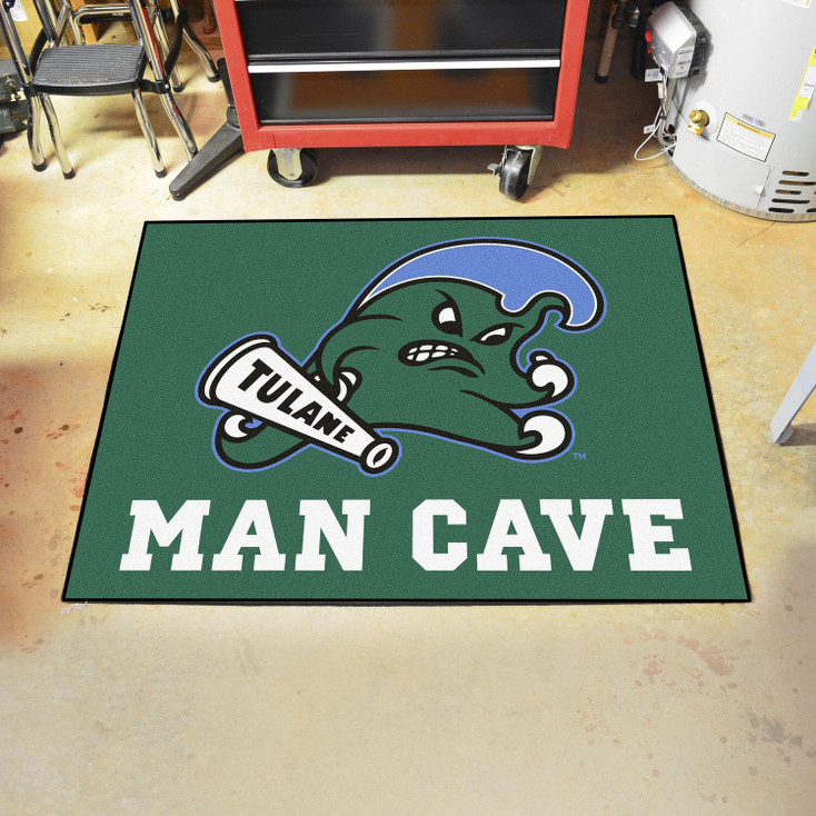 33.75" x 42.5" Tulane University Man Cave All-Star Green Rectangle Mat