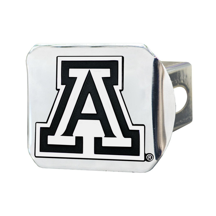 University of Arizona Hitch Cover - Chrome on Chrome