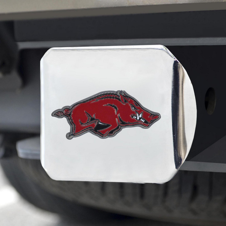 University of Arkansas Color Hitch Cover - Chrome