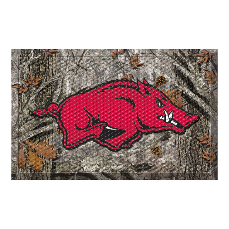 19" x 30" University of Arkansas Rectangle Camo Scraper Mat - "Razorback" Logo