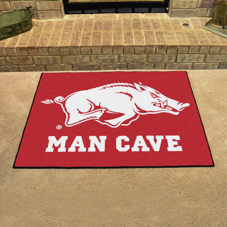 33.75" x 42.5" University of Arkansas Man Cave All-Star Red Rectangle Mat