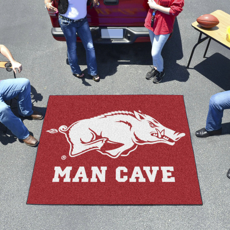 59.5" x 71" University of Arkansas Man Cave Tailgater Red Rectangle Mat