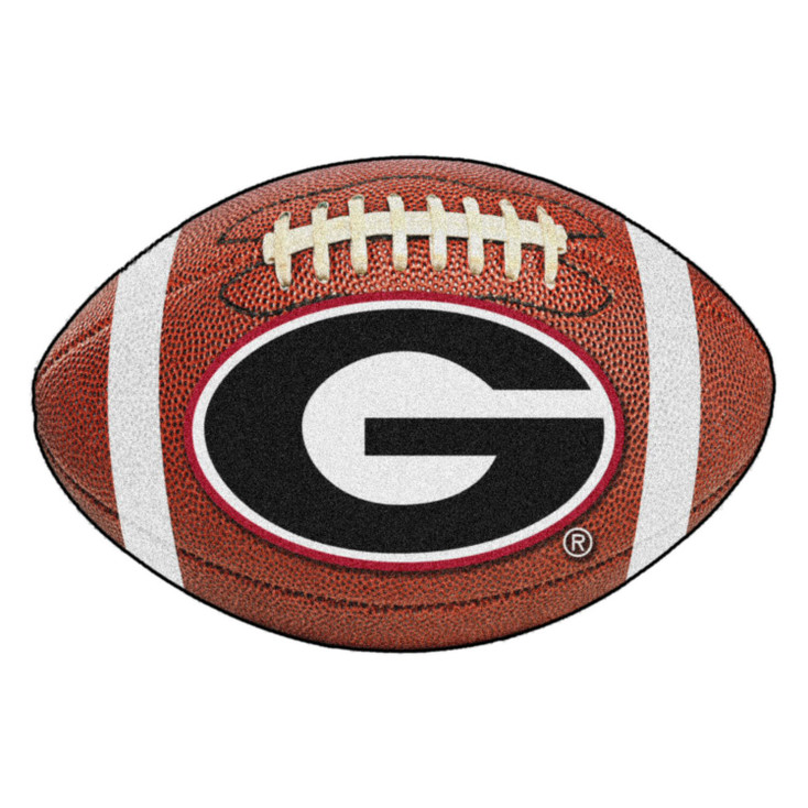 20.5" x 32.5" University of Georgia Red G Logo Football Shape Mat