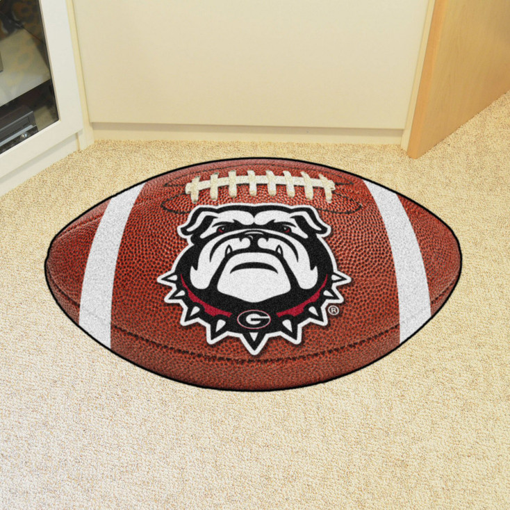20.5" x 32.5" University of Georgia Bulldog Logo Football Shape Mat