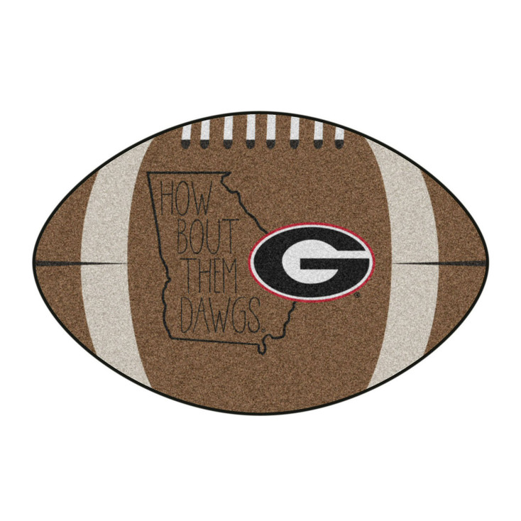 20.5" x 32.5" University of Georgia Southern Style Football Shape Mat