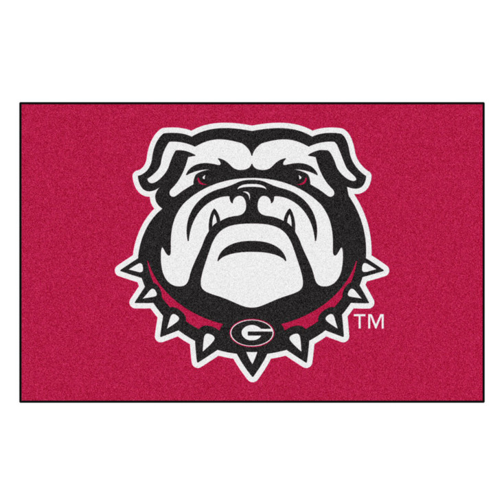 19" x 30" University of Georgia Bulldog Logo Red Rectangle Starter Mat