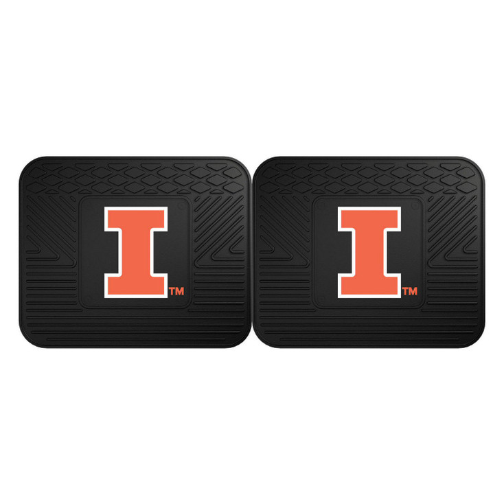 University of Illinois Heavy Duty Vinyl Car Utility Mats, Set of 2