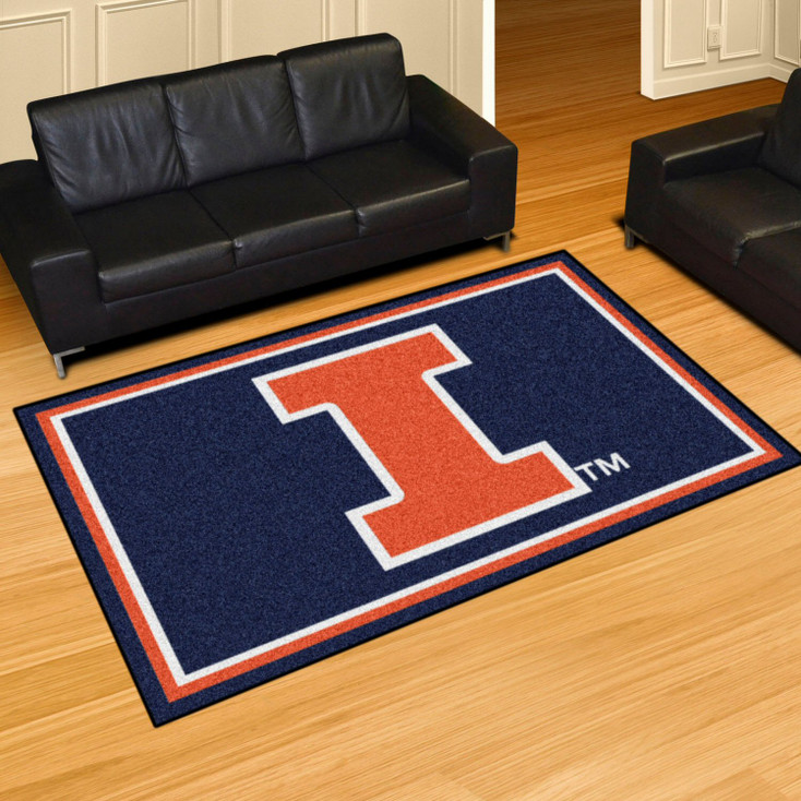 5' x 8' University of Illinois Blue Rectangle Rug