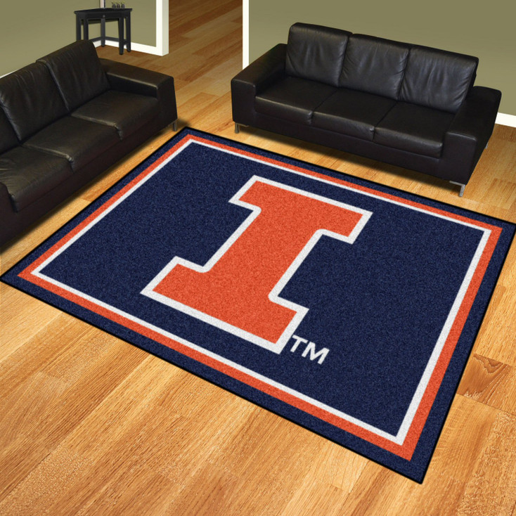 8' x 10' University of Illinois Blue Rectangle Rug