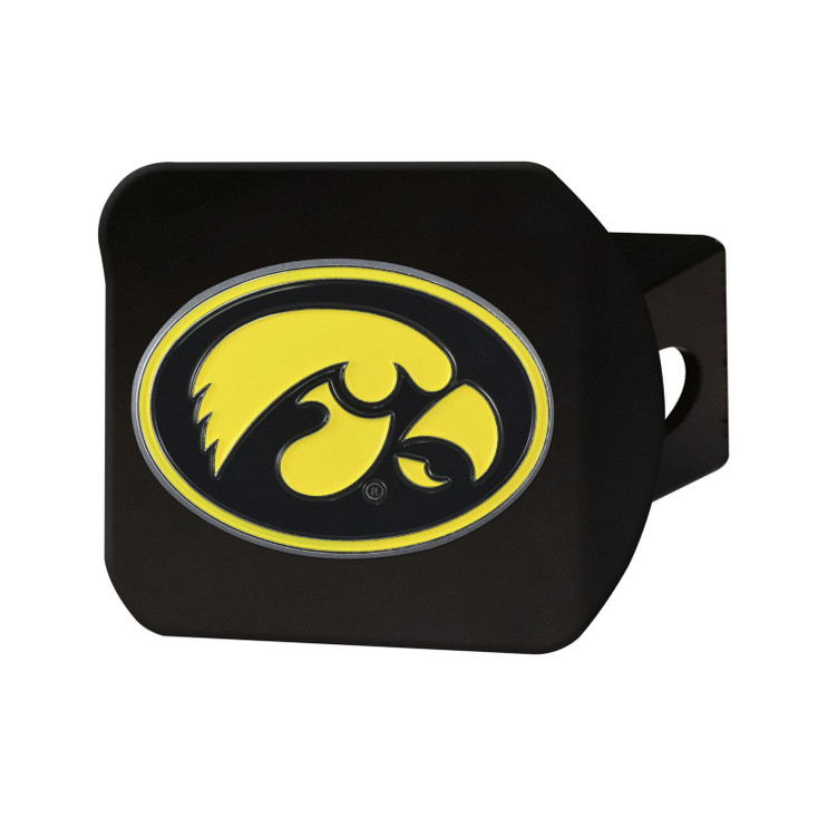 University of Iowa Hitch Cover - Color on Black