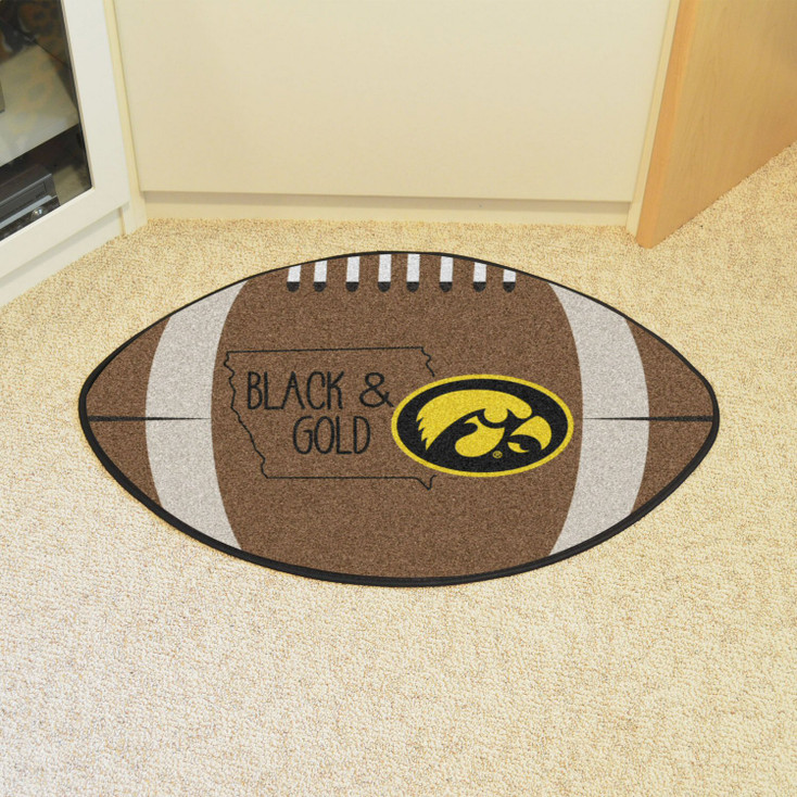 20.5" x 32.5" University of Iowa Southern Style Football Shape Mat