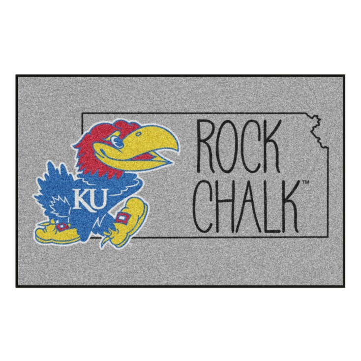 19" x 30" University of Kansas Southern Style Gray Rectangle Starter Mat