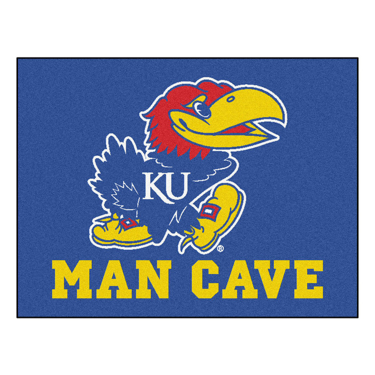 33.75" x 42.5" University of Kansas Man Cave All-Star Blue Rectangle Mat
