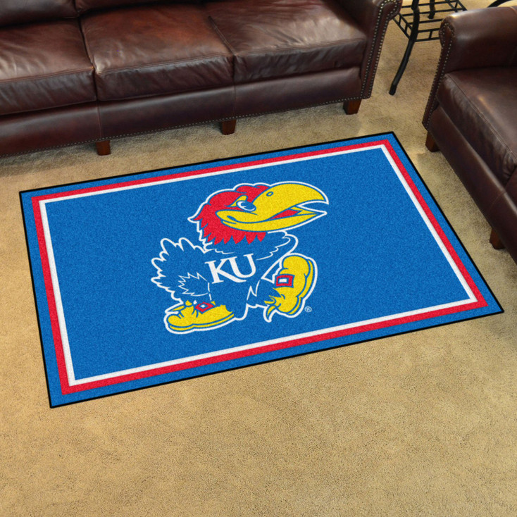 4' x 6' University of Kansas Blue Rectangle Rug