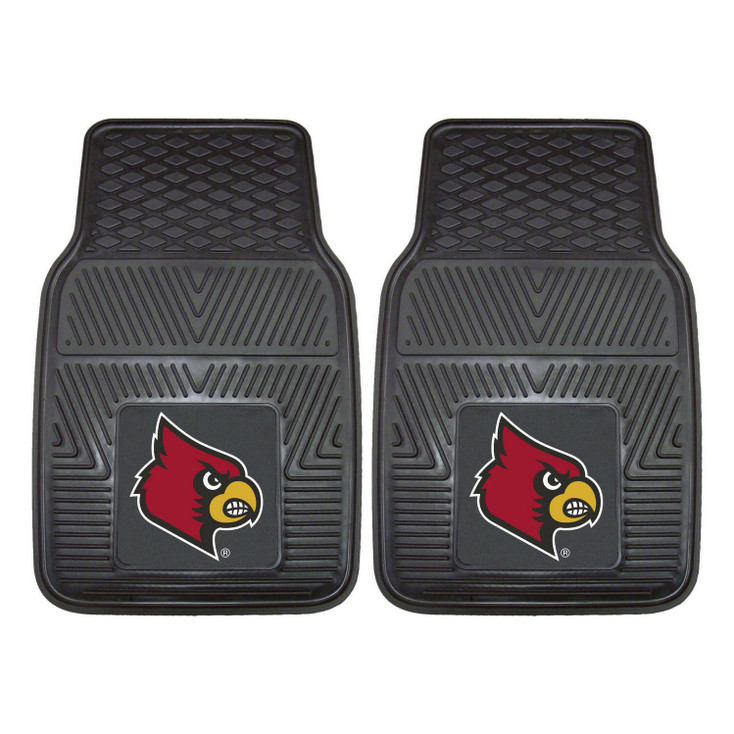 University of Louisville Heavy Duty Vinyl Front Black Car Mat, Set of 2