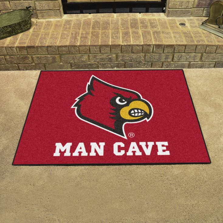 33.75" x 42.5" University of Louisville Man Cave All-Star Red Rectangle Mat